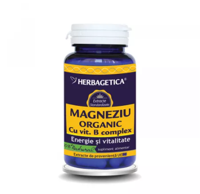 Herbagetica magneziu Organic Vit B Complex 60 capsule