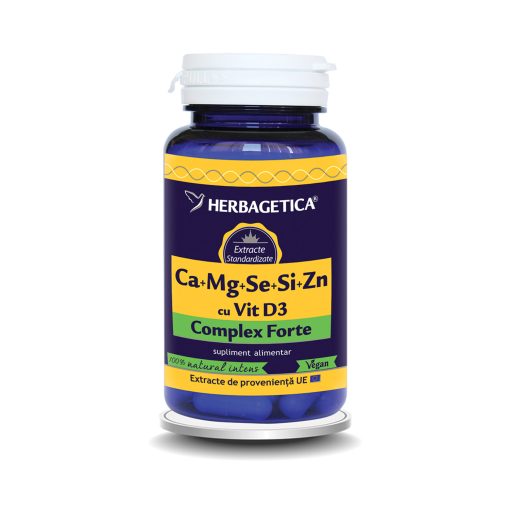 Ca+Mg+Se+Si+Zn UK cu Vitamina D3, 60 capsule, Herbagetica