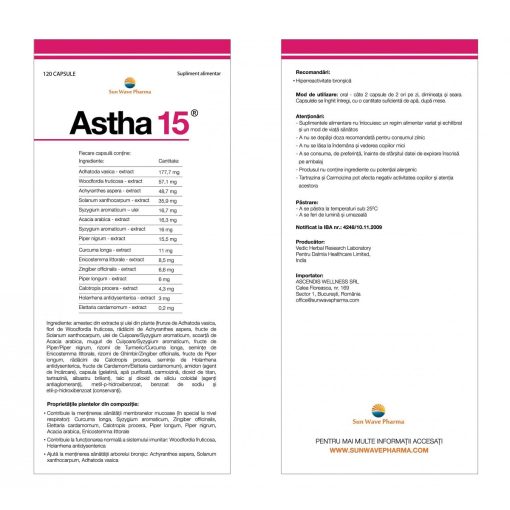 astha 15 120 capsule sun wave pharma UK