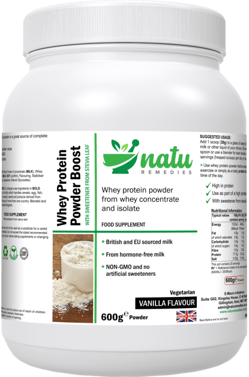 Whey Protein Powder Boost Vanilla 600g 21oz vegetarians