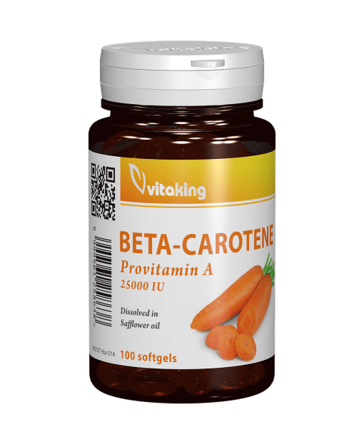 Beta-caroten natural 25000 UI - 100 softgels, Vitaking UK