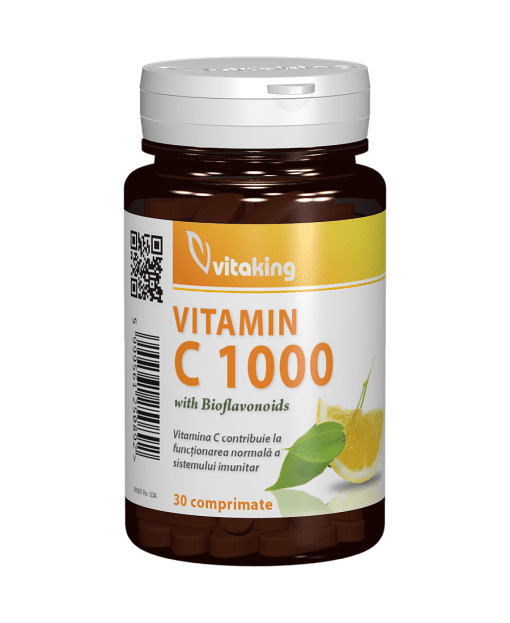 Vitamina C 1000 mg cu bioflavonoide, acerola si macese - Vitaking UK