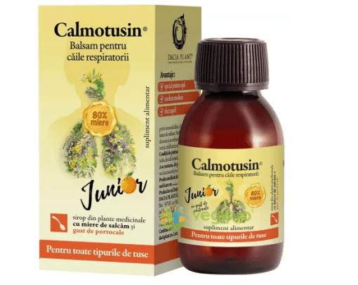 Calmotusin Junior cu gust de portocala, 100 ml, Dacia Plant