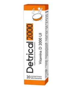 Detrical D3 2000 UI, 20 comprimate efervescente, Zdrovit