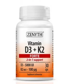 Vitamin D3 + K2 Forte, 30 capsule, Zenyth