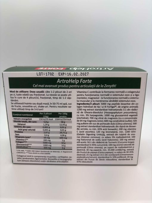 ArtroHelp Forte, 28 plicuri, Zenyth leaflet