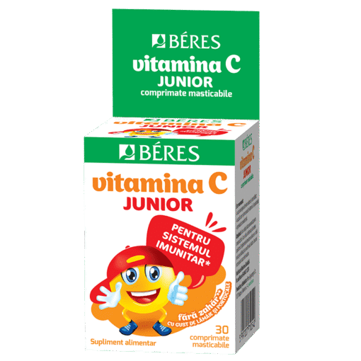 Vitamina C Junior, 30 comprimate masticabile, Beres