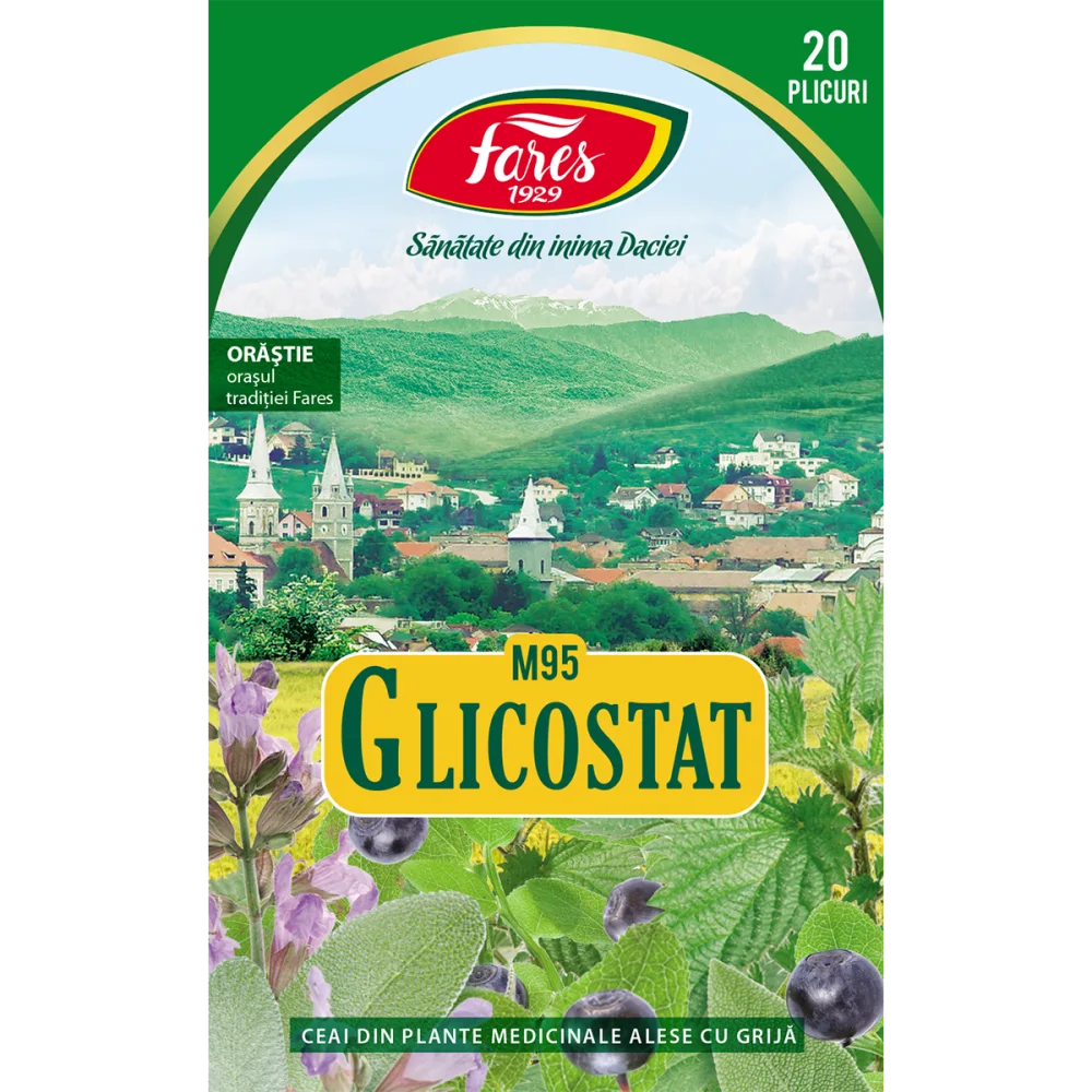 Ceai Glicostat M95, 20 plicuri, Fares 2 Ceai Glicostat M95, 20 plicuri, Fares