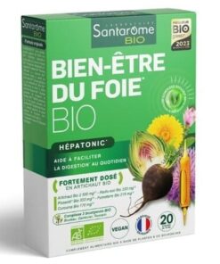 Hepatonic Bien-être du Foie Bio, 20 fiole, Santarome