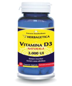 Herbagetica Vitamina D3 Naturală 3000 UI, 30 capsule