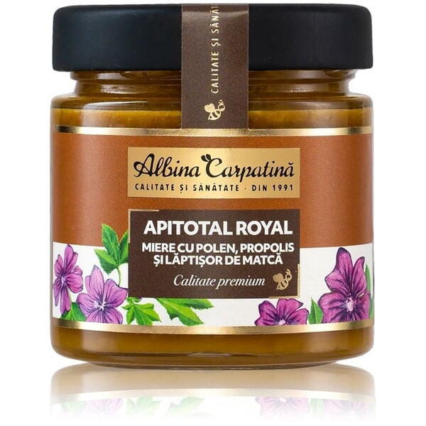 Apitotal Royal – miere cu polen, propolis și lăptișor de matcă, 270 g, Albina Carpatină 3 Apitotal Royal – miere cu polen, propolis și lăptișor de matcă, 270 g, Albina Carpatină
