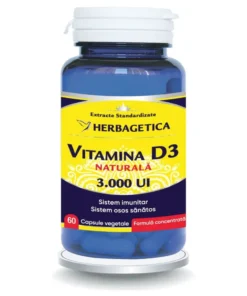 Herbagetica Vitamina D3 Naturală 3000 UI, 60 capsule
